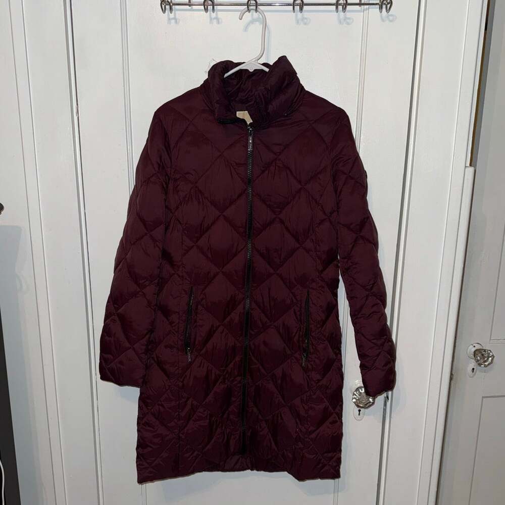 Michael Kors Long Puffer Zip Up Jacket Women's Purple size M